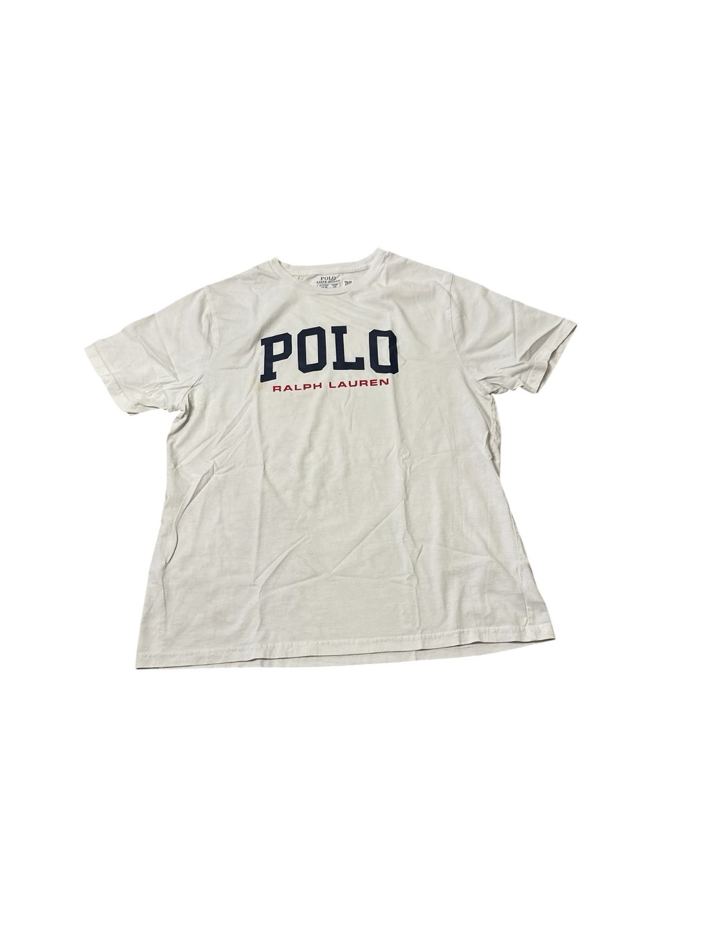 Polo by Ralph Lauren | White Tee with Navy and Red Logo Size XL 18-20